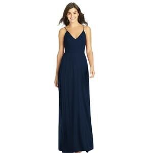 Nordstrom Thread Midnight Chiffon Criss Cross Back A-Line Maxi Gown Plus 14